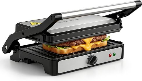 KEINVE Panini Press, 4 Slice Large Sandwich Maker with Temp & Time Setting | 1700W Non-Stick Versatile Grill Press, Opens 180 Degrees to Fit Steak, Fish, Vegetable and More in Saudi Arabia