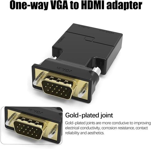 محول HDMI إلى VGA مع محول الصوت والفيديو دونجل متوافق مع الكمبيوتر المحمول وجهاز العرض والكمبيوتر in Kuwait