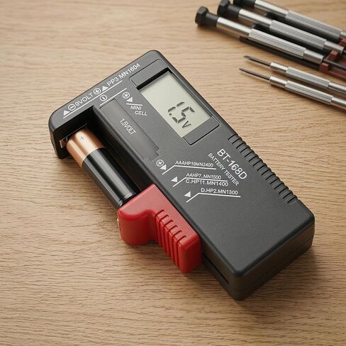Battery Tester, Small Battery Testers Universal Battery Checker for AAA AA C D 9V Household Batteries in Kuwait