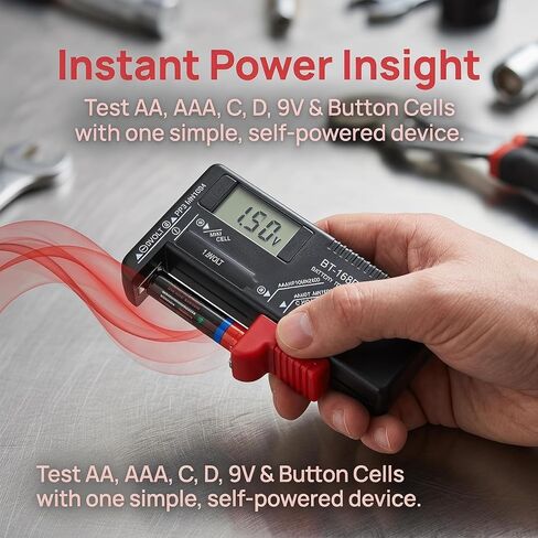 Battery Tester, Small Battery Testers Universal Battery Checker for AAA AA C D 9V Household Batteries in Kuwait