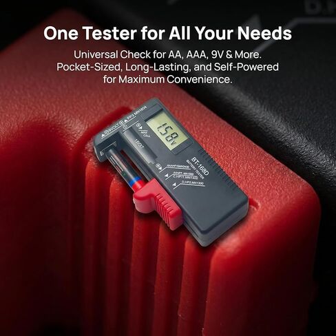 Battery Tester, Small Battery Testers Universal Battery Checker for AAA AA C D 9V Household Batteries in Kuwait