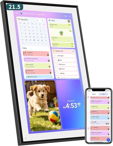 15.6" Digital Calendar - Touchscreen Smart Family Planner & Chore Organizer | Sync Google/iCloud, No Subscription, Chore Chart Reward System, Meal Planner, Digital Photo Frame, Gift for Mom, White in Saudi Arabia