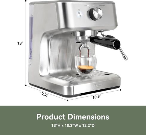 Gevi 58mm Commercial Espresso Machine|PID&NTC Temp Control with Steam Wand | Knob-type Operation;Budget under$200;Removable Water Tank;Include Necessary Accessories;Can Make Americanos;Easy to Clean in Saudi Arabia