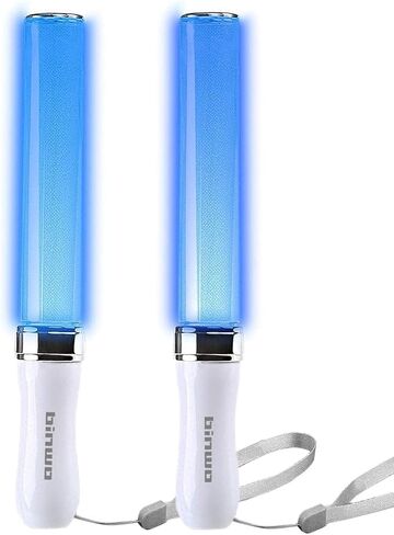 Reusable LED Glow Sticks(2Pack) with 15 Multicolor, Manual and Automatic Mode, Equipped with AAA Battery Powered LED Sticks, Concert Glowsticks, Raves, Emergency, (15+ Years Old) in Kuwait