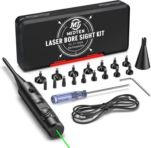 MidTen Rechargeable Bore Sight Laser for .17-12GA & 9mm, 5.56, 20GA in Saudi Arabia