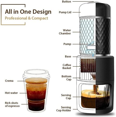 STARESSO Classic Portable Espresso Maker & 37mm Dosing Funnel Tamper Kit in Saudi Arabia