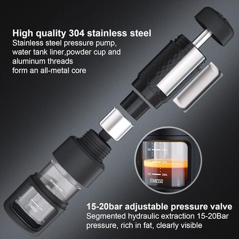 STARESSO Classic Portable Espresso Maker & 37mm Dosing Funnel Tamper Kit in Saudi Arabia