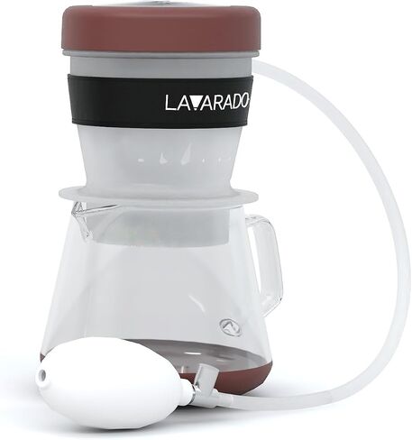 French Press Coffee Maker, Manual Non-Electric Brewer with Heat-Resistant 0.6L (24oz) Glass Carafe, BPA-Free Plastic Components for Home & Office, Brown in Saudi Arabia