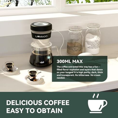 French Press Coffee Maker, Manual Non-Electric Brewer with Heat-Resistant 0.6L (24oz) Glass Carafe, BPA-Free Plastic Components for Home & Office, Brown in Saudi Arabia