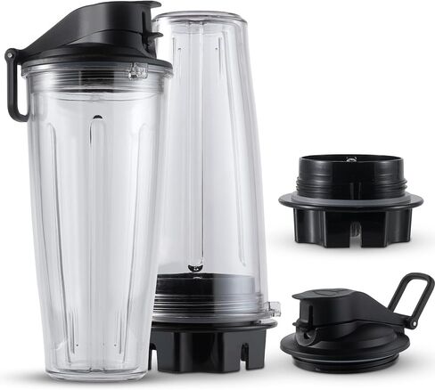 محول الأكواب الشخصية من MRX Solutions يناسب خلاطات Vitamix الكلاسيكية 5200، 5300، 6300، 6500، 7500، 780 وأكثر + كوبين معزولين مانعين للتسرب خاليين من مادة BPA بسعة 20 أونصة - غير متوافق مع نماذج الاكتشاف الذاتي in Kuwait