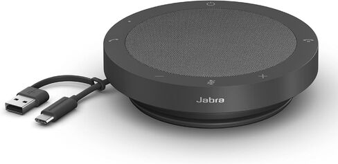 Jabra Speak2 40 Portable Speakerphone - 4 Noise-Cancelling Mics, Full-Range 50mm Portable Speaker, Wideband Audio and USB-A and USB-C Connections - Certified for Zoom and Google Meet - Dark Grey in Saudi Arabia