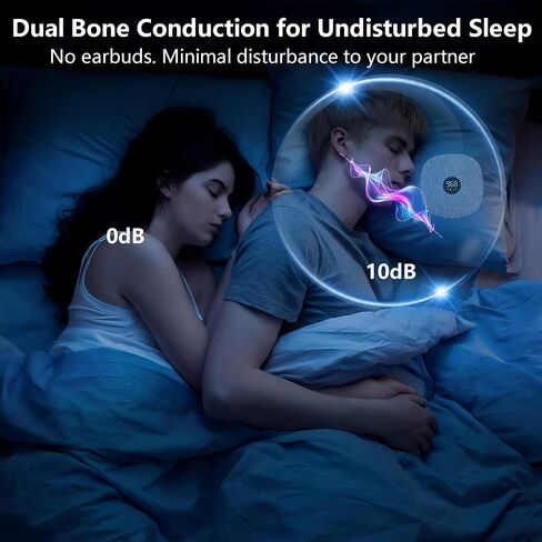 Under Pillow Speaker for Sleeping, Dual Bone Conduction Pillow Speaker Bluetooth, LED Display, Two Listening Playback Modes, 955-Minute Timer Adjustment, 16 Hour Battery Life for Side Sleepers (Blue) in Saudi Arabia