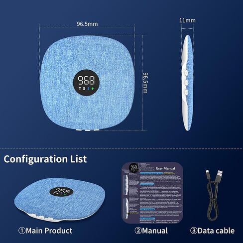 Under Pillow Speaker for Sleeping, Dual Bone Conduction Pillow Speaker Bluetooth, LED Display, Two Listening Playback Modes, 955-Minute Timer Adjustment, 16 Hour Battery Life for Side Sleepers (Blue) in Saudi Arabia