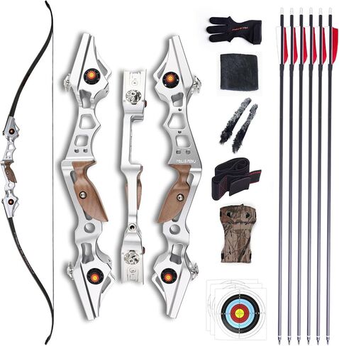 ILF Recurve Bow 58'' Recurve Bows for Adults 35-55lb Optional Pounds CNC Machining, 3K Fiberglass Maple Recurve Bow Limbs in Saudi Arabia