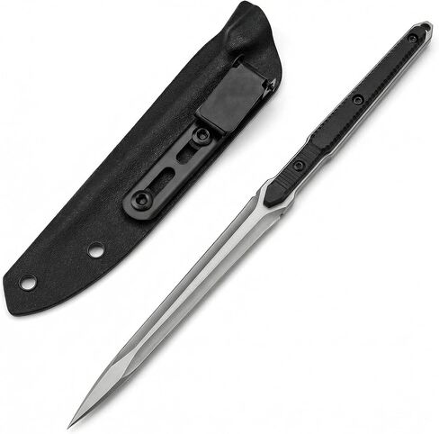 HUAAO 9.4in Tactical Fixed Blade Knife with Sheath, 440C Stainless Steel Black Blade Aviation Aluminum Handle, for EDC Outdoor Tactical Survival Camping Hunting in Saudi Arabia