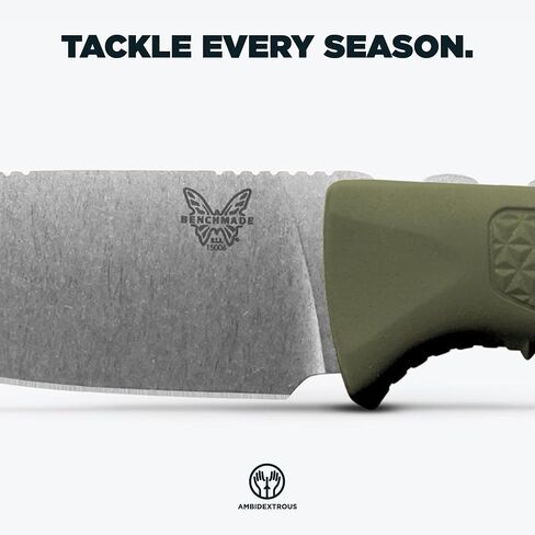 Benchmade Steep Country Hunting Knife, S30V Steel Blade (15006-01) | Dark Olive Santoprene handle, Drop-Point blade in Kuwait
