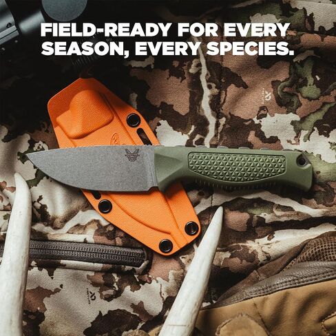 Benchmade Steep Country Hunting Knife, S30V Steel Blade (15006-01) | Dark Olive Santoprene handle, Drop-Point blade in Kuwait