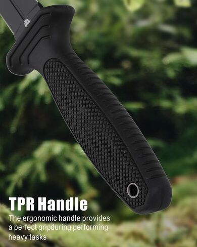 REAT Fixed Blade Knife with Sheath,4.3" Double Edged 8Cr13 Steel Blade,Ergonomic Non Slip TPR Handle, Sharp Tactical Knife for Camping Hunting Hiking,Gifts for Men,Women in Saudi Arabia