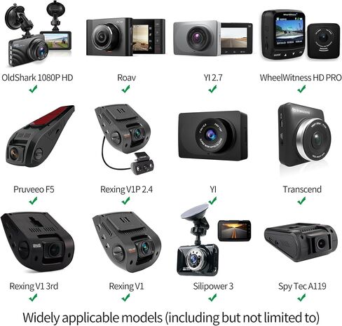 Dash Cam Suction Cup Mount and Glue Adhesive Mount Compatible with Dash Camera/DVR Video, Come with 10+ Different Joints Suitable for Crosstour, YI 2.7", Rexing V1P, UGSHD, APEMAN and Other Dash Cam | Compatible with Dash Camera/DVR Video Come with 10+ Di in Saudi Arabia