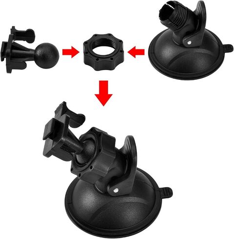 Dash Cam Suction Cup Mount and Glue Adhesive Mount Compatible with Dash Camera/DVR Video, Come with 10+ Different Joints Suitable for Crosstour, YI 2.7", Rexing V1P, UGSHD, APEMAN and Other Dash Cam | Compatible with Dash Camera/DVR Video Come with 10+ Di in Saudi Arabia