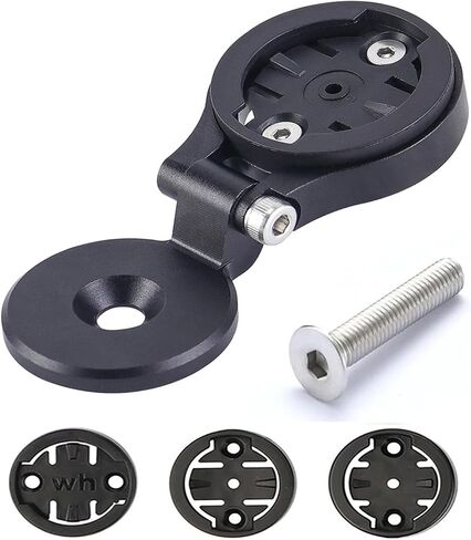 Bike Computer Mount for Garmin Edge Wahoo Elemnt Bryton Out Front Adjustable Bicycle Stem Mount (Black with stem Cap) in Saudi Arabia