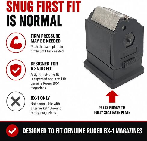 Base Plate Grip for Ruger 10/22 Standard Rotary 10 Rd Mag - Bottom Floor Plate Competition Rimfire Gear Upgrades, Steel Challenge Speed Reload Accessories (2 Pack) in Saudi Arabia