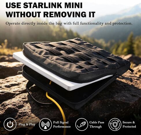 حقيبة Starlink Mini Adventure، حقيبة حمل MOLLE للتخييم والسفر | يتيح لك تخزين MOLLE الأمامي ولوحة التثبيت الخلفية حمل وتركيب Starlink Mini للتخييم والمركبات الترفيهية والهبوط. in Kuwait