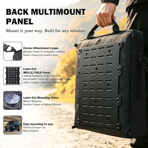 حقيبة Starlink Mini Adventure، حقيبة حمل MOLLE للتخييم والسفر | يتيح لك تخزين MOLLE الأمامي ولوحة التثبيت الخلفية حمل وتركيب Starlink Mini للتخييم والمركبات الترفيهية والهبوط. in Kuwait