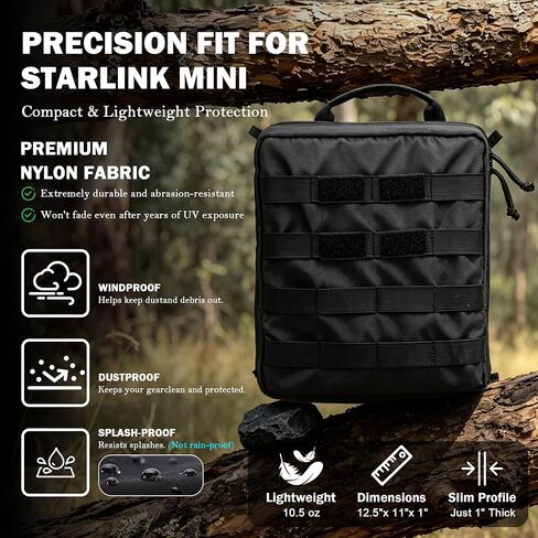 حقيبة Starlink Mini Adventure، حقيبة حمل MOLLE للتخييم والسفر | يتيح لك تخزين MOLLE الأمامي ولوحة التثبيت الخلفية حمل وتركيب Starlink Mini للتخييم والمركبات الترفيهية والهبوط. in Kuwait