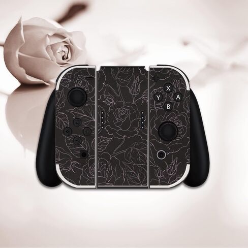 BelugaDesign Rose Switch Skin | Pastel Sticker Wrap Vinyl Decal | Flower Valentine Cute Compatible with Nintendo Switch (Switch OLED, Black) in Kuwait