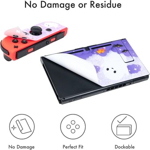 BelugaDesign Rose Switch Skin | Pastel Sticker Wrap Vinyl Decal | Flower Valentine Cute Compatible with Nintendo Switch (Switch OLED, Black) in Kuwait