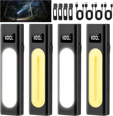 2P Rechargeable Flashlights High Lumens 1800, Magnetic Base for Work | 11Mode Super Bright Powerful, 5in Pocket Flat Size, Aluminum Small LED with Clip, EDC Tactical Compact Design for Home in Saudi Arabia