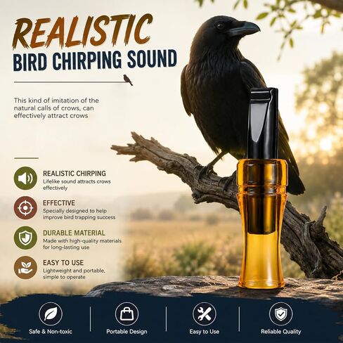 2PCS Crow Caller to Attract Crows, Professional Crow Caller Whistle for Hunting and Birdwatching, Realistic Crow Call Sound with Durable ABS Construction, Ideal for Outdoor Wildlife Observation in Saudi Arabia