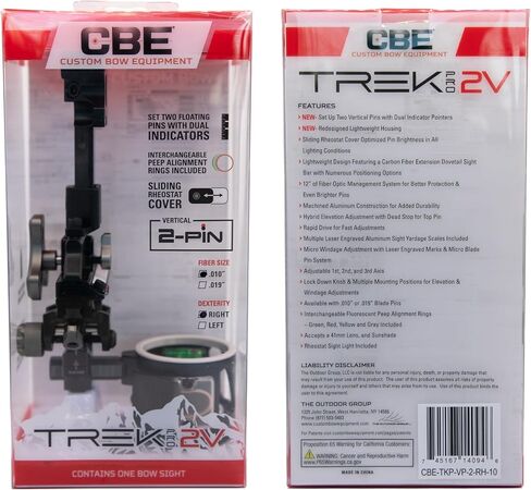 CBE | Trek Pro Vertical Pin Bow Sight, 2 Pin, 010, RH in Saudi Arabia