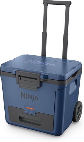 Ninja FrostVault 30qt Cooler with Wheels, Dry Storage, Lakeshore Blue | Ninja FrostVault's 30-qt capacity holds 48 cans, keeps food cool & dry, and rolls easily on all-terrain wheels in Saudi Arabia