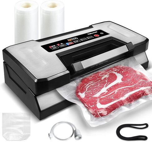 Vakumar Vacuum Sealer Machine, 90Kpa Liquid Food Vacuum Sealer Machine Preservation Dry/Moist/Liquid Modes, LED Indicator Light, Handle Locked Design, Built-in Cutter and Bag Storage, Starter Kit in Saudi Arabia