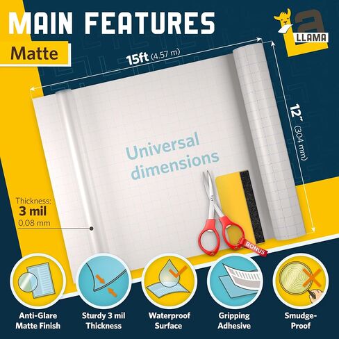 Matte Self Adhesive Laminating Roll 12" x 15ft - 3 MIL Matte Clear Laminate Vinyl Roll for Stickers in Saudi Arabia
