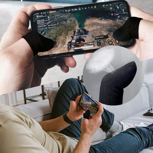 Gaming Gloves for Sweaty Hands - Rakizbe High-Sensitive Anti-Sweat Breathable Seamless Touch Screen Gloves with Thumb Finger Sleeves for iPad/Mobile Game Controller in Saudi Arabia