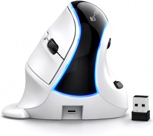 J-Tech Digital Ergonomic Mouse with Wireless Connection, Removable Palm Rest, Thumb Buttons, Rechargeable Battery, 800 DPI, Compatible with Windows and MAC OS in Saudi Arabia