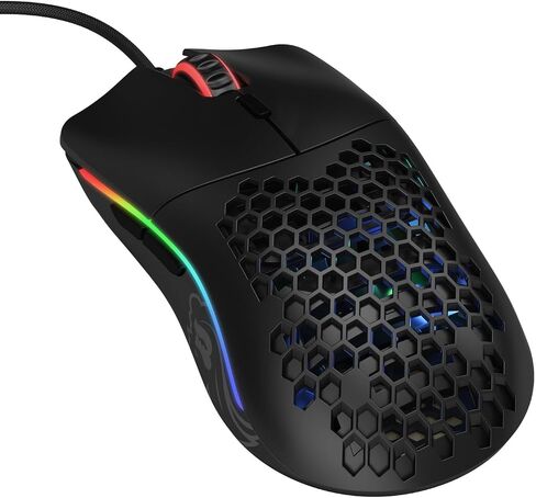 ماوس ألعاب سلكي صغير الحجم من Glorious Model O- (Minus) - تصميم قرص العسل فائق الإضاءة 58 جرام، RGB، مستشعر Pixart 3360، يمكن استخدامه بكلتا اليدين، مفاتيح Omron - أسود غير لامع in Saudi Arabia