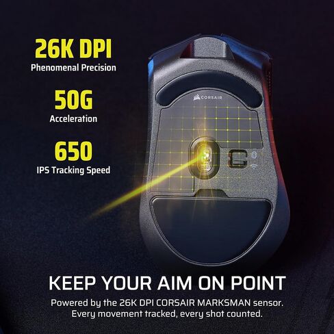 Corsair Harpoon v2 Wireless Gaming Mouse – Black | 26K DPI, Asymmetrical Shape, 6 Programmable Buttons, Up to 140hr Battery in Saudi Arabia