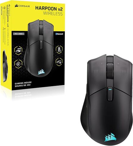 Corsair Harpoon v2 Wireless Gaming Mouse – Black | 26K DPI, Asymmetrical Shape, 6 Programmable Buttons, Up to 140hr Battery in Saudi Arabia