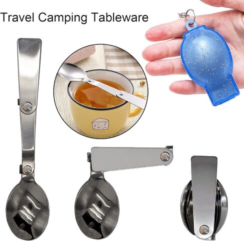 Acantha Foldable Fork and Spoon Set, Portable Folding Spoon and Fork Set with Two Plastic Storage Cases for Travel Camping Outdoors Picnic in Saudi Arabia