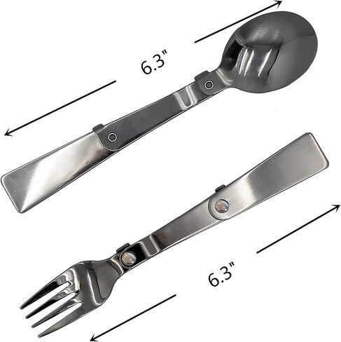 Acantha Foldable Fork and Spoon Set, Portable Folding Spoon and Fork Set with Two Plastic Storage Cases for Travel Camping Outdoors Picnic in Saudi Arabia
