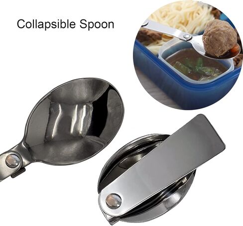 Acantha Foldable Fork and Spoon Set, Portable Folding Spoon and Fork Set with Two Plastic Storage Cases for Travel Camping Outdoors Picnic in Saudi Arabia