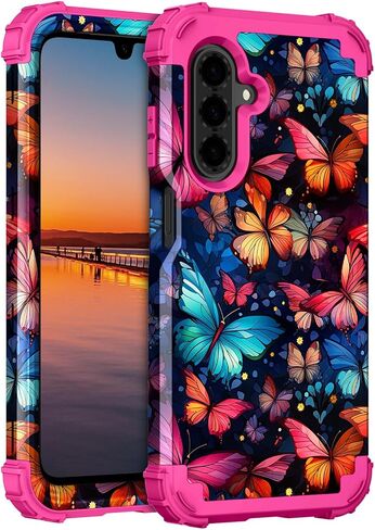 Hocase for Samsung Galaxy A54 5G Case, Mandala in Galaxy | Heavy Duty Shockproof Protection Soft Silicone Rubber Bumper+Hard Plastic Hybrid Protective Case in Saudi Arabia