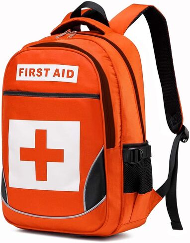 First Aid Bag Empty Red Emergency First Responder Trauma Multi-Pocket Traveling Field Trips Camping Essentials (Red, 1 Piece) in Saudi Arabia