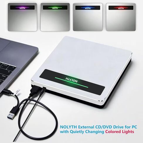 External CD Drive for Laptop: Portable DVD ROM Burner Plug & Play | USB3.0 USB C Optical CD/DVD Player with SD/TF/2 USB Ports, External CD Drive Compatible with Apple Mac Linux Window 11/10/8/7 in Saudi Arabia