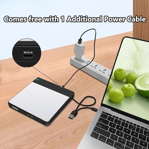 External CD Drive for Laptop: DVD Player for Mac Windows Plug & Play | External CD DVD Drive for Mac PC MacBook Windows 11, Slim USB Burner for Laptop with SD/TF/2 USB Ports, High-Speed Read Write in Saudi Arabia