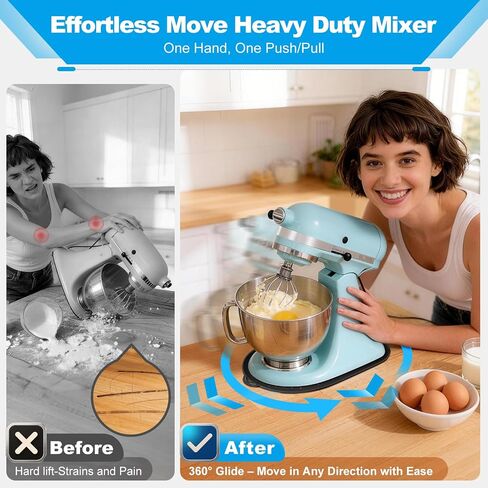 Mixer Slider Mat for KitchenAid Stand Mixer Heavy-duty 4.5-8QT | for Kitchen Aid Mixer Accessories attachments , Silicone Applicane Slider Non-slip Sliding Tray Countertop Protector, Black in Saudi Arabia